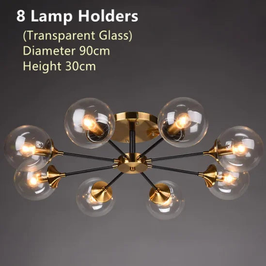 Afralia™ Glass Ball Chandeliers: Scandinavian LED Ceiling Lamps for Living Room & Bedroom