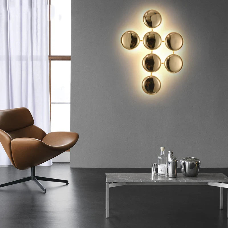 Afralia™ Italian 2025 Glossy Gold LED Wall Sconces - Modern Home Decor