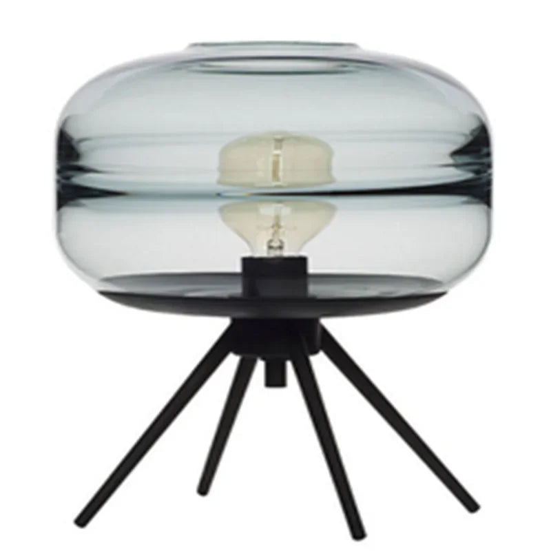 Afralia™ Glass & Metal Nordic Sofa Desk Lamp for Postmodern Bedroom & Living Room