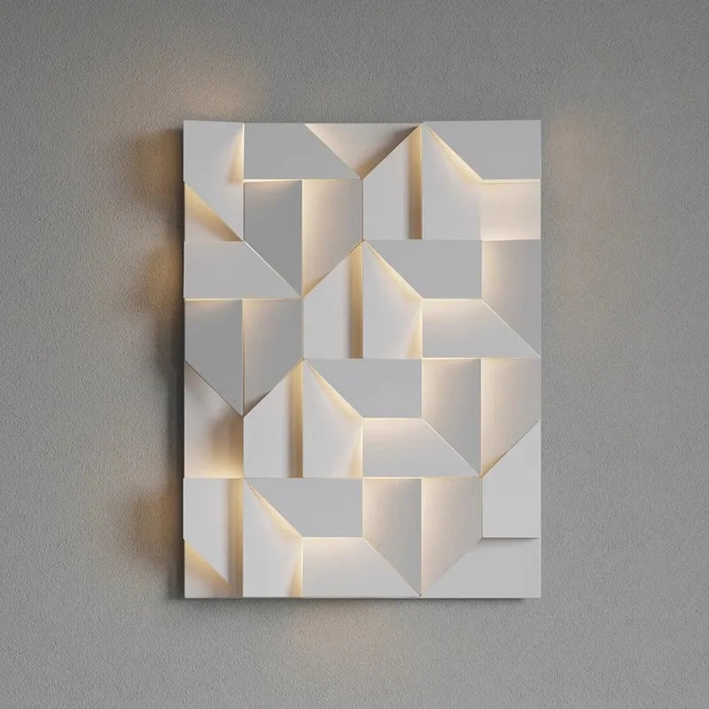 Afralia™ Shadow Metal Sconce Light for Geometric Led Wall Lamp, Living Room, Bedroom