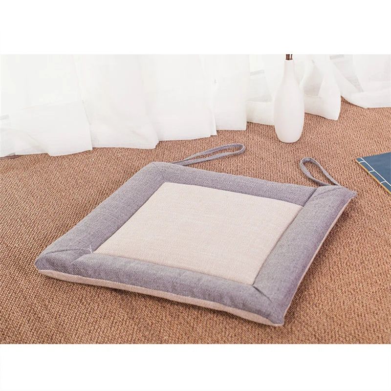 Afralia™ Linen Seat Cushion: Comfortable Non-slip Chair Pad with Strap
