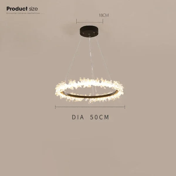 Afralia™ Gold Crystal Ring Chandelier for Living Room and Restaurant Décor