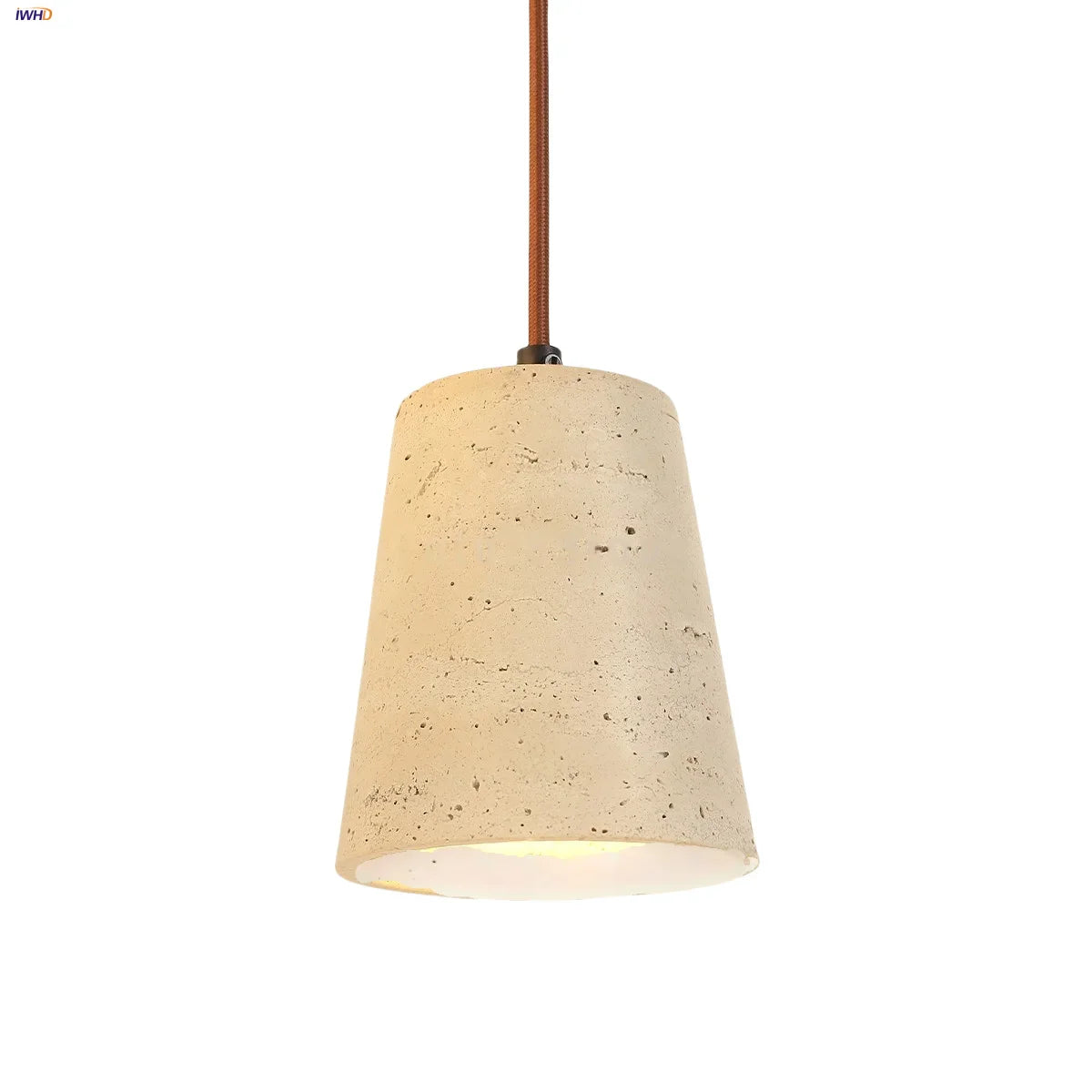 Afralia™ Yellow Travertine Stone LED Pendant Lamp for Dining Living Room
