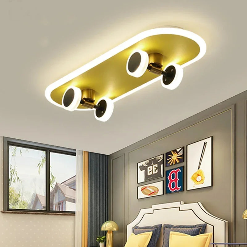 Afralia™ Skateboard Ceiling Lights: Modern Nordic Design for Children's Room, Boy/Girl Living Decor