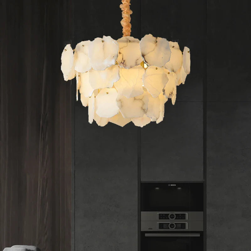 Afralia™ Nordic Marble LED Pendant Light: Modern Round Chandelier Ceiling Lighting for Living Room, Dining Room, Bedroom