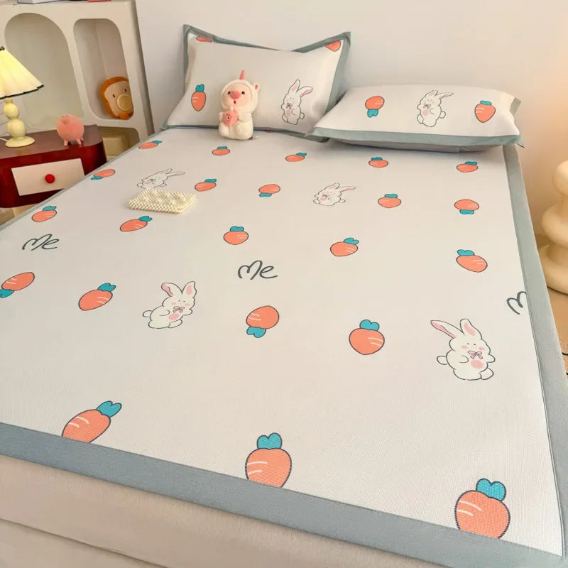 Afralia™ Antibacterial Pattern Mat Set | Skin-Friendly & Soft Mattress | Summer Air Conditioning