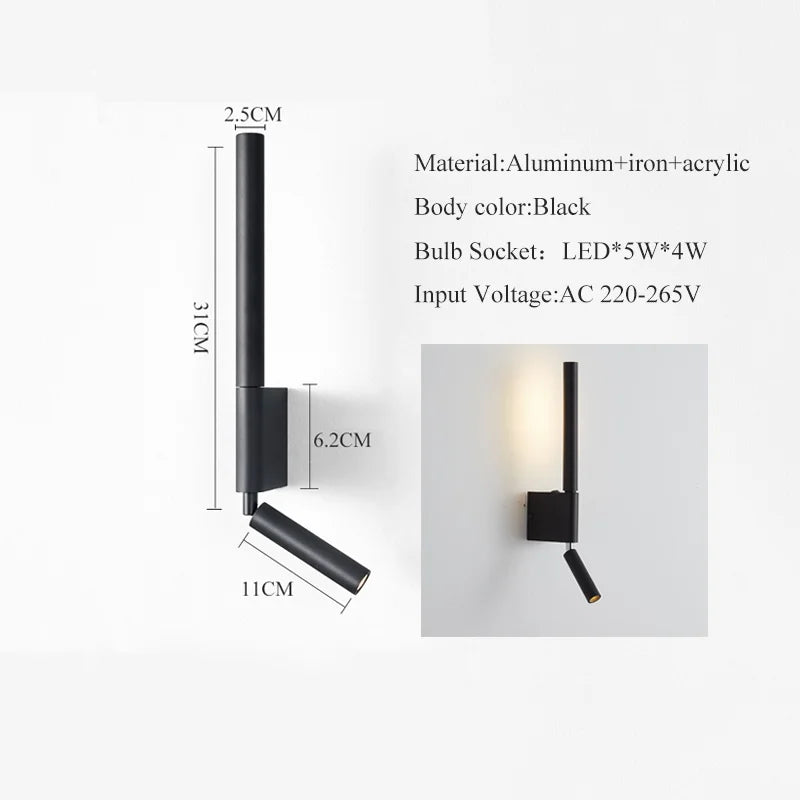 Afralia™ Rotatable LED Bedside Wall Sconce Light Fixture