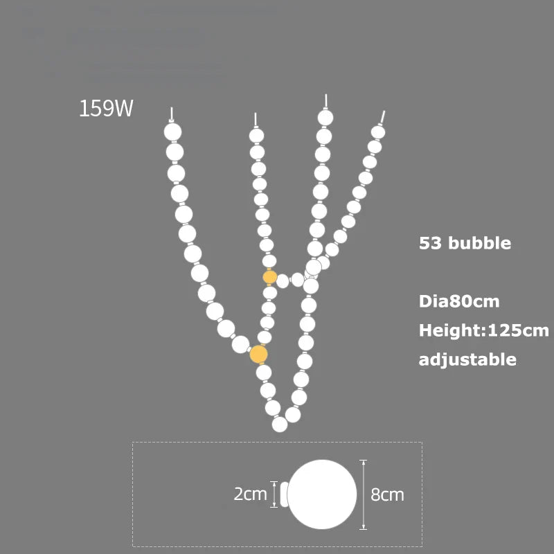 Afralia™ White Bubble Art Line Pendant Lighting for Home Decoration