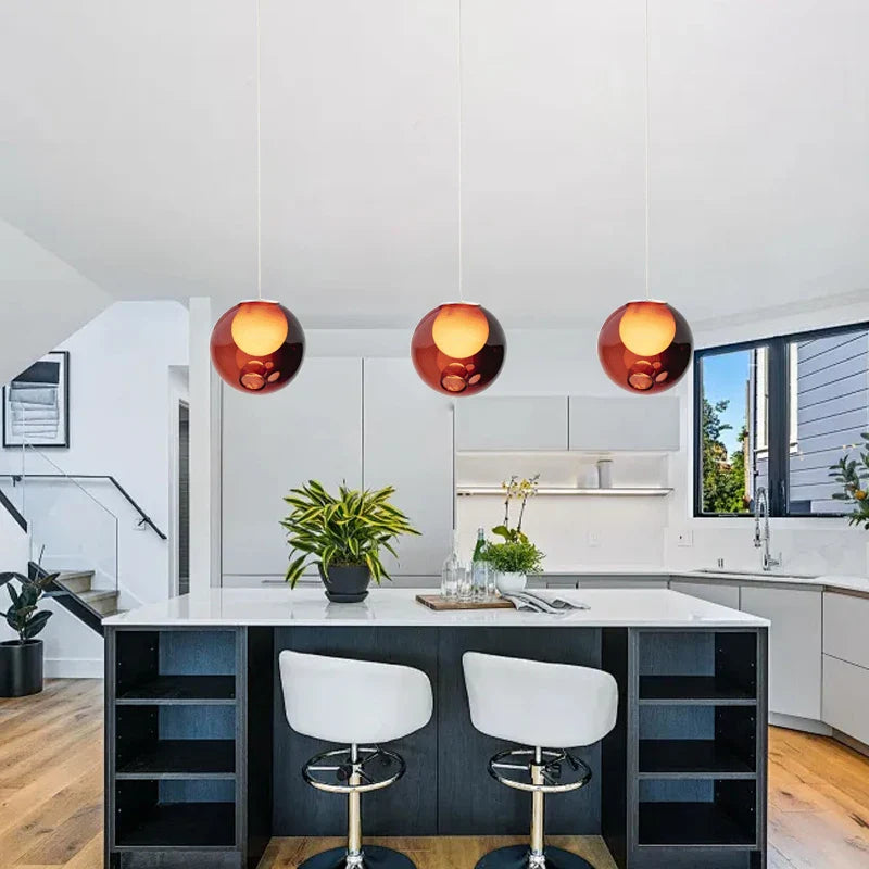 Afralia™ Clear Glass Pendant Light Dimmable LED Luxury Hanging Lamp