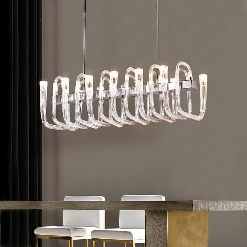 Afralia™ Glass Tube Dining Chandelier Modern Lamps