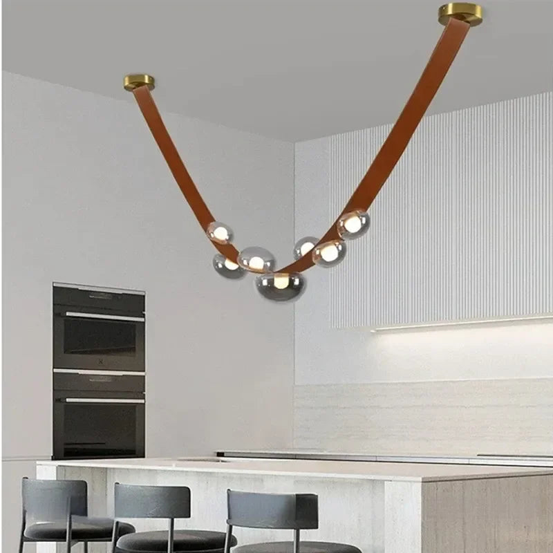 Afralia™ Leather Pendant Lights for Home Decor Chandelier Lighting Fixture