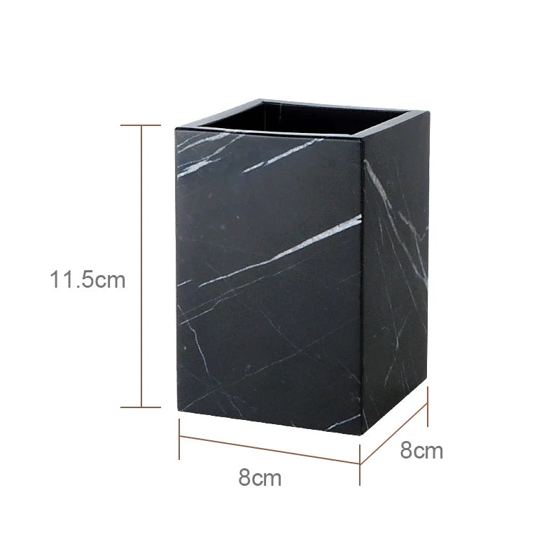 Afralia™ Nero Marquina Marble Bathroom Set - Luxury Bathroom Accessories