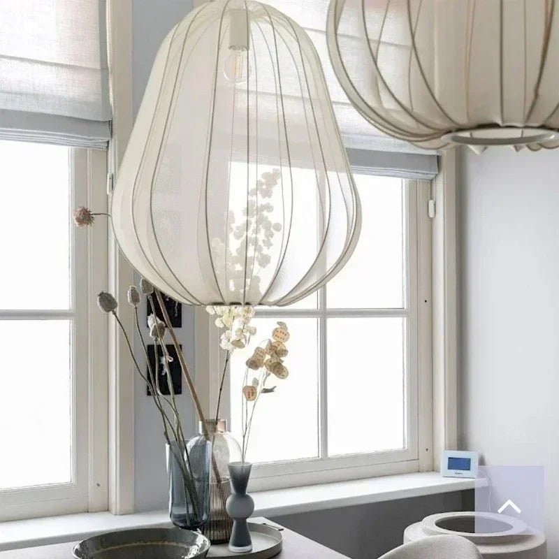 Scandinavian Silk Balloon Chandelier by Afralia™ - Home Decor Lighting Fixture