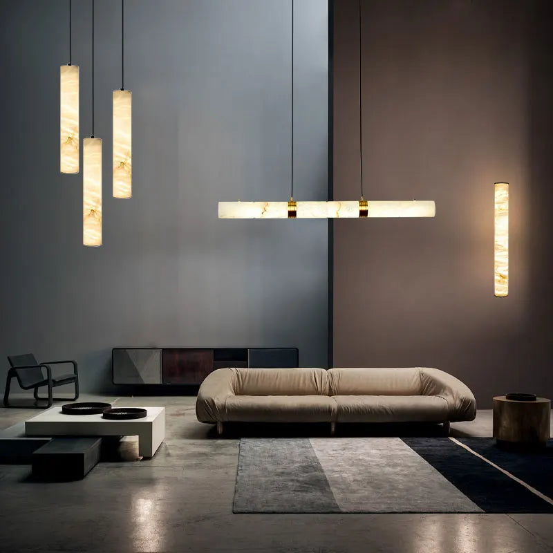 Afralia™ Black Silver Lucite Cylinder Pendant Light - Adjustable Hanging Ceiling Fixture