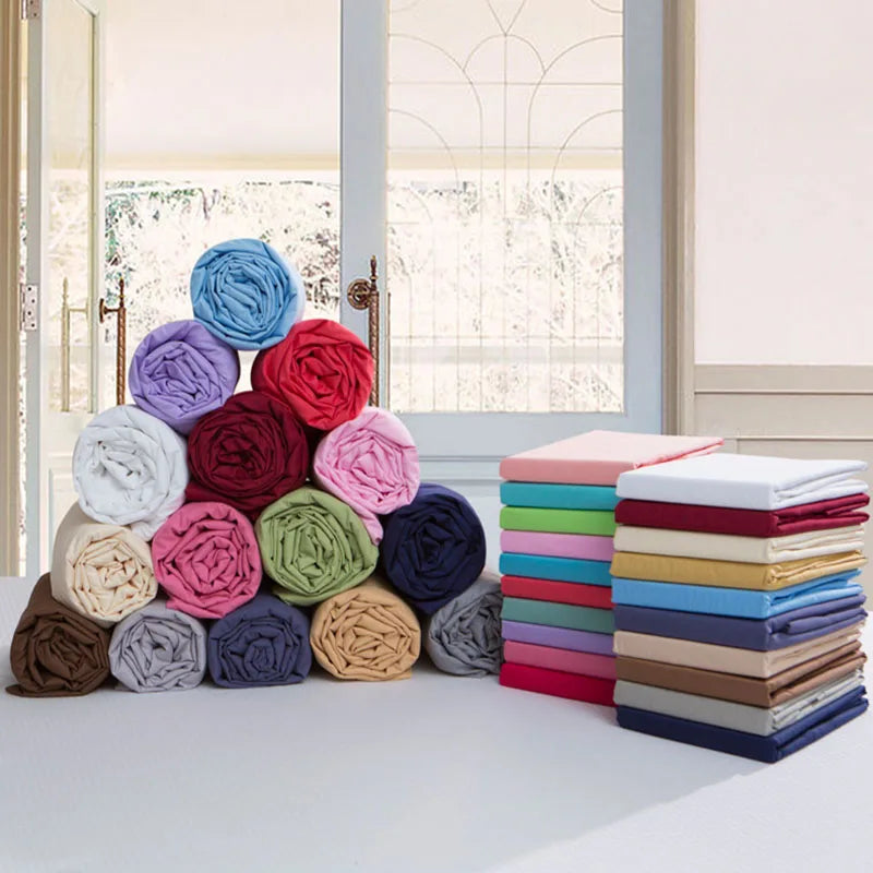 Afralia™ Soft Polyester Cotton Single Fitted Sheet Mattress Cover Bed Sheet