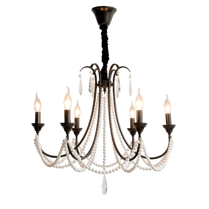 Afralia™ Black E14 Candle Chandelier: French Living Room Pendant Lighting for Home Decor