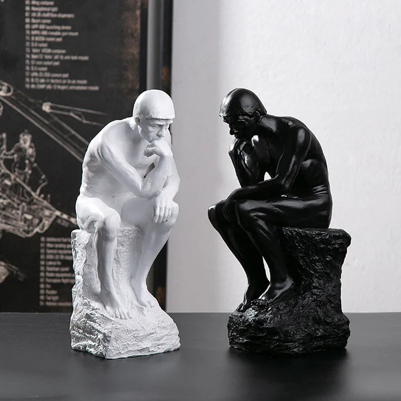 Afralia™ Thinker Statue: Modern Resin Sculpture for Home & Office Decor