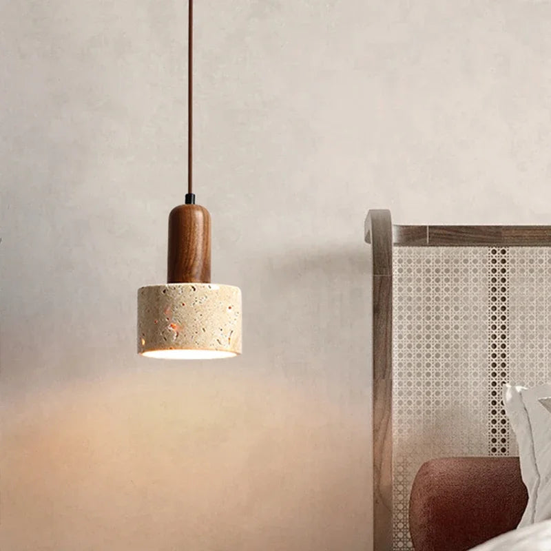 Afralia™ New Yellow Marble LED Pendant Lamp for Bedside or Restaurant Décor