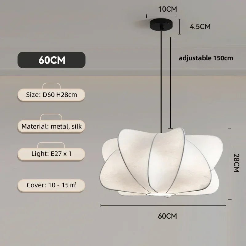 Afralia™ Silk Pendant Light | Elegant LED Chandelier for Dining Room and Bedroom