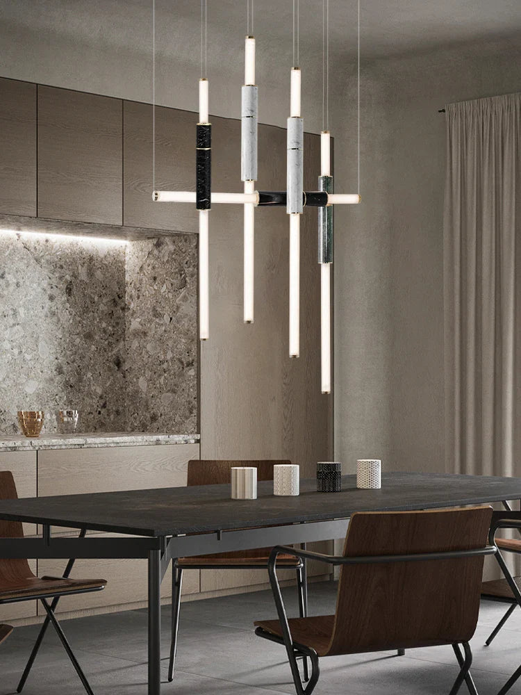 Afralia™ Marble Aesthetic Lamp Pendant Light: Dimmable Living Room Ceiling Decor