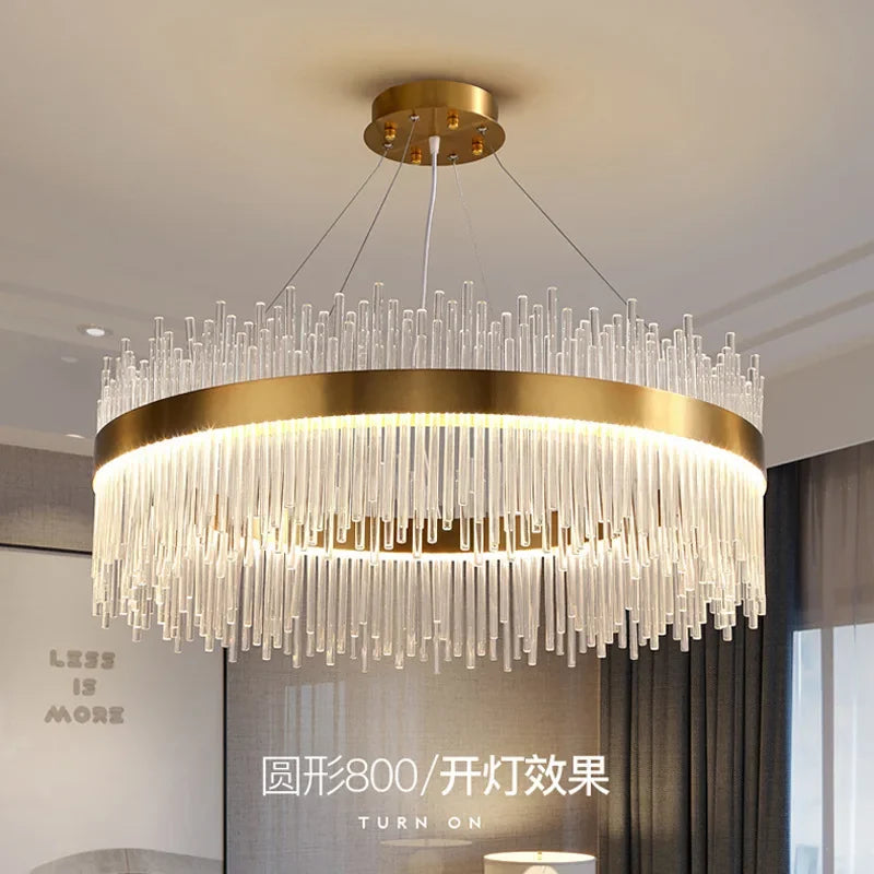 Afralia™ Crystal Chandelier: Modern Nordic LED Lighting for Living Room, Dining, and Bedroom
