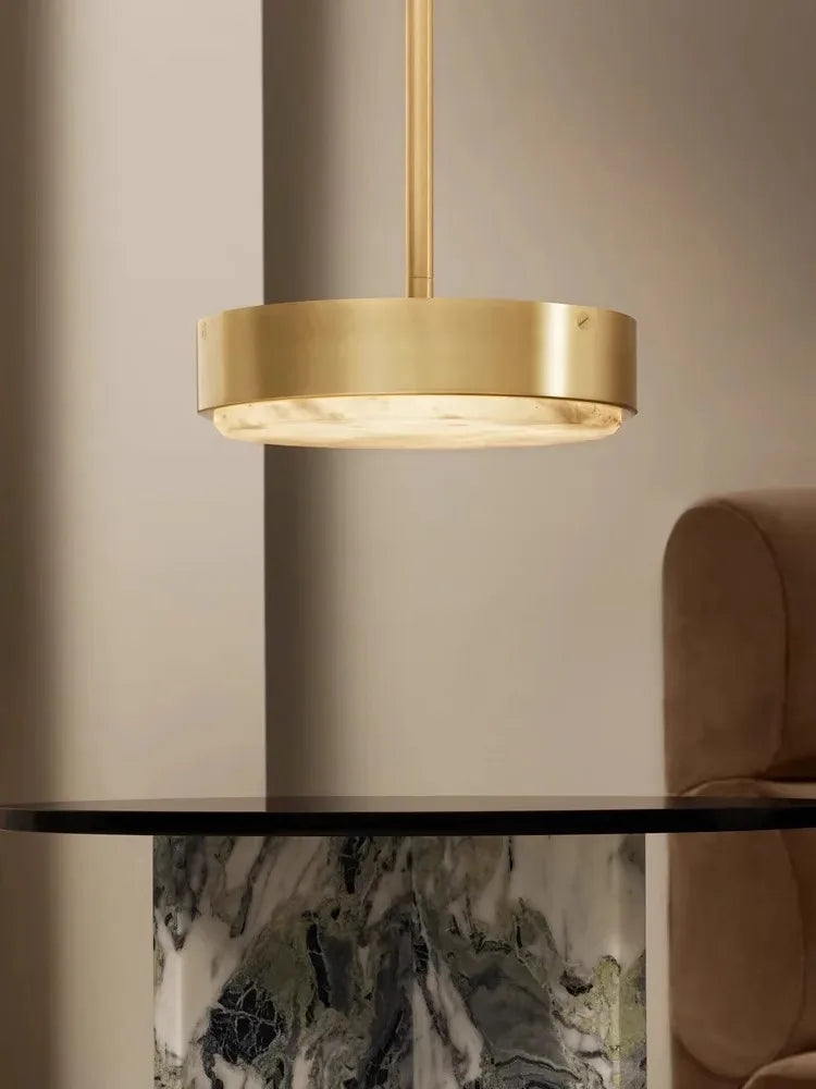 Afralia™ Black Gold Lucite Pendant Light, Vintage Round Ceiling Lamp Fixtures