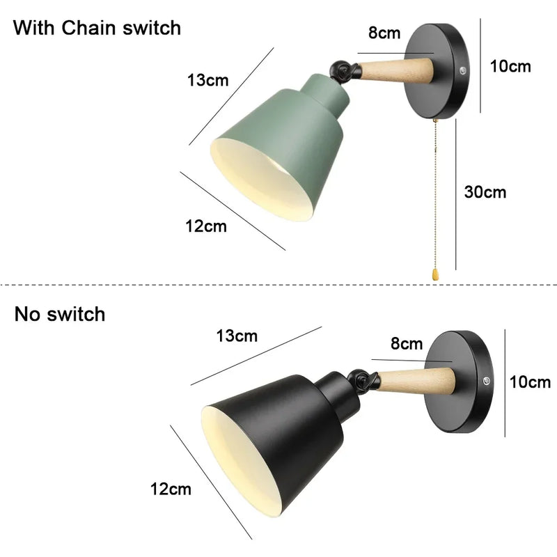 Afralia™ Modern Bedside Wall Lamp with Chain Switch, Nordic Design Wall Sconce for Bedroom