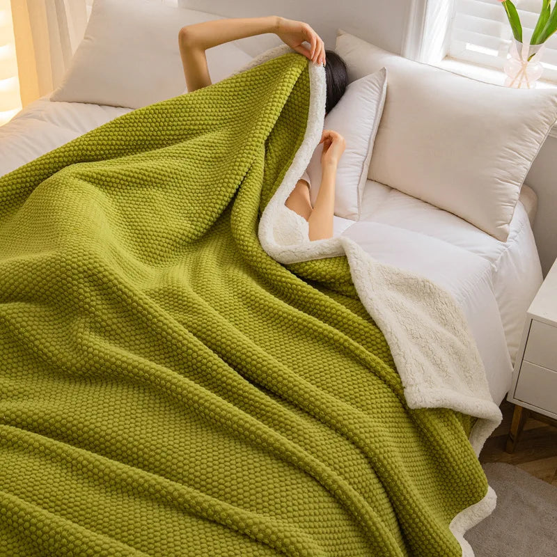 Afralia™ High-Density Plush Double-Layer Blanket - Multi-Functional and Cozy Warmth