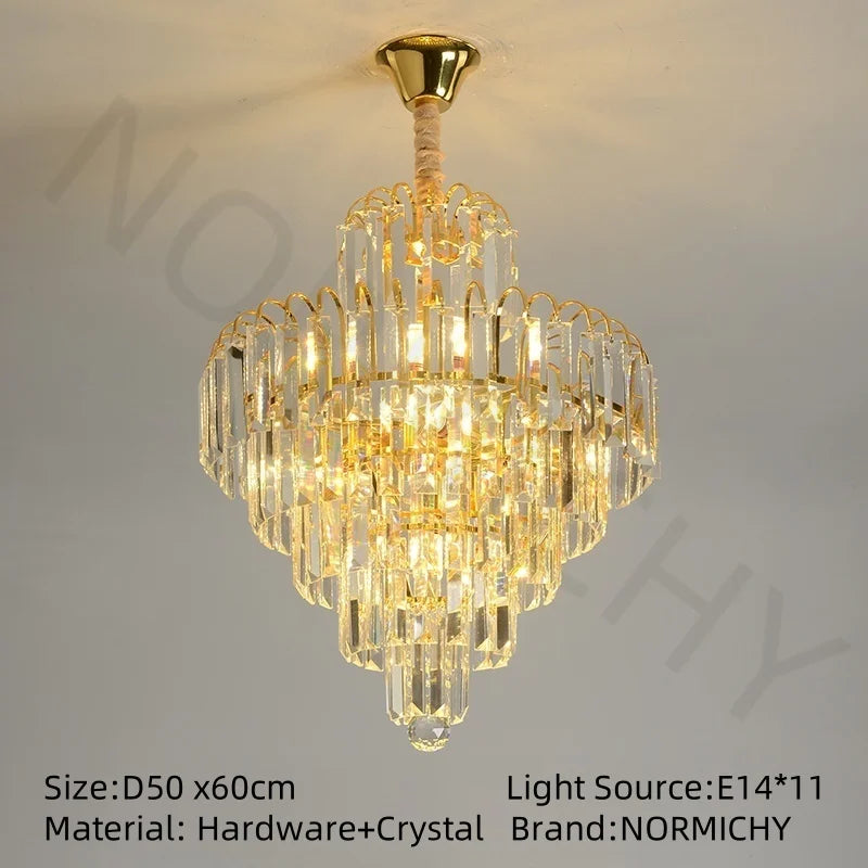 Afralia™ Crystal Gold Chandelier: Luxury Nordic LED Lighting for Home Decor