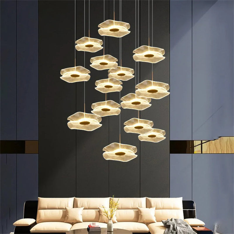 Afralia™ Lotus Leaf Chandelier: Modern Nordic Design for Living Room, Bedroom, Attic.