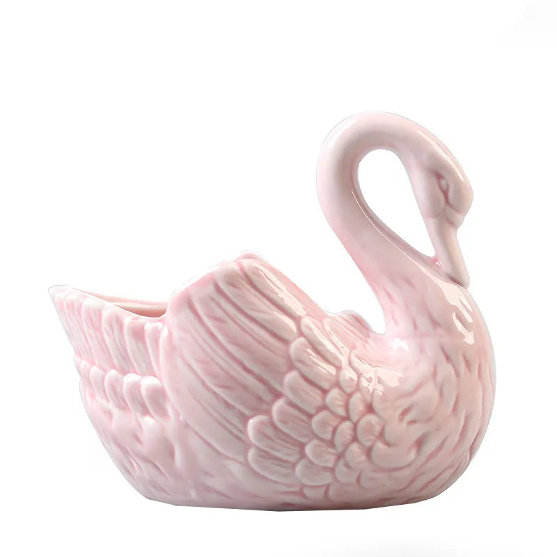 Afralia™ Swan Candlestick Flower Pot Wedding Gift Holder Ornament Storage Box