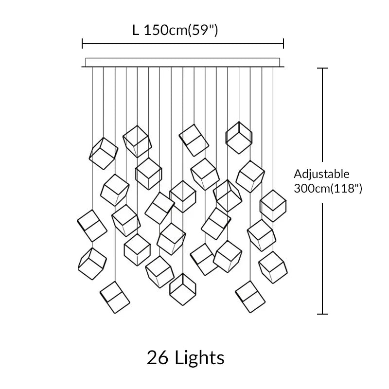 Afralia™ Modern Glass Ice Cube LED Chandelier for Kitchen Living Room Lighting