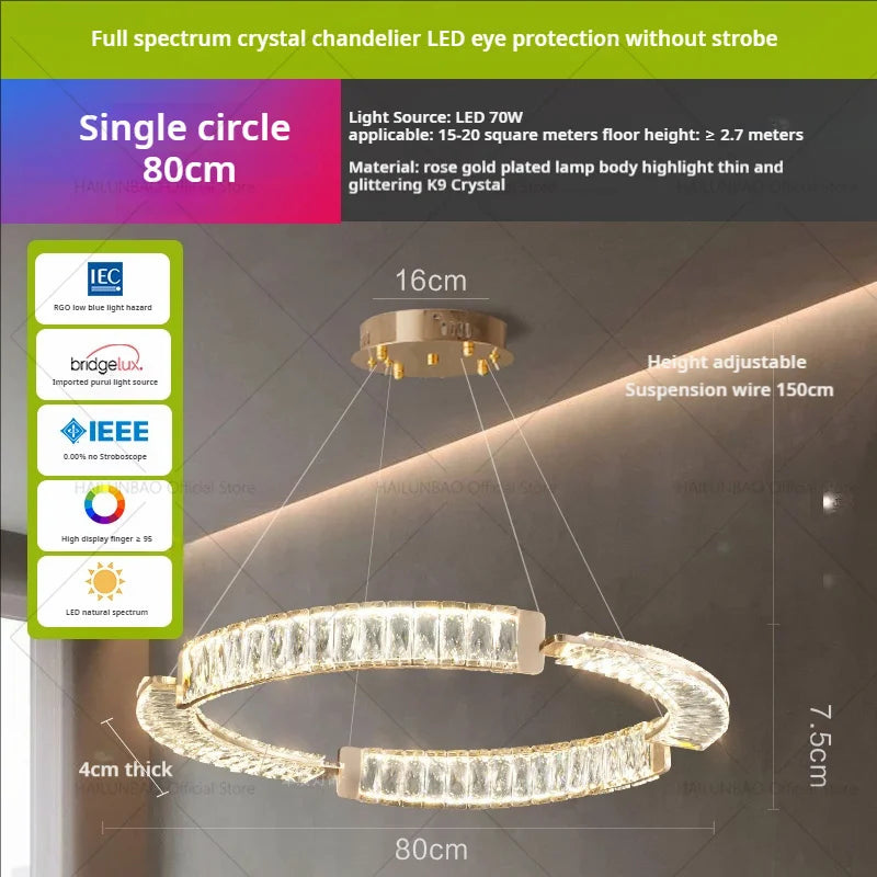 Afralia™ Light Luxury Crystal Chandelier for Elegant Living & Dining Atmosphere