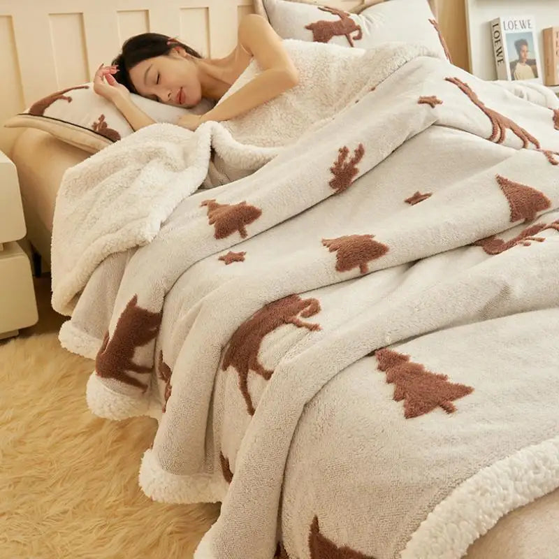 Afralia™ Winter Wool Blanket: Warm, Thick, Soft Bed Cover for Office, Sofa, or Home
