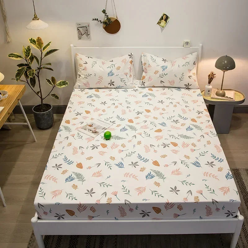 Afralia™ Queen Size Cotton Fitted Sheet Set with Cute Print, Soft and Skin-friendly Bed Cover
