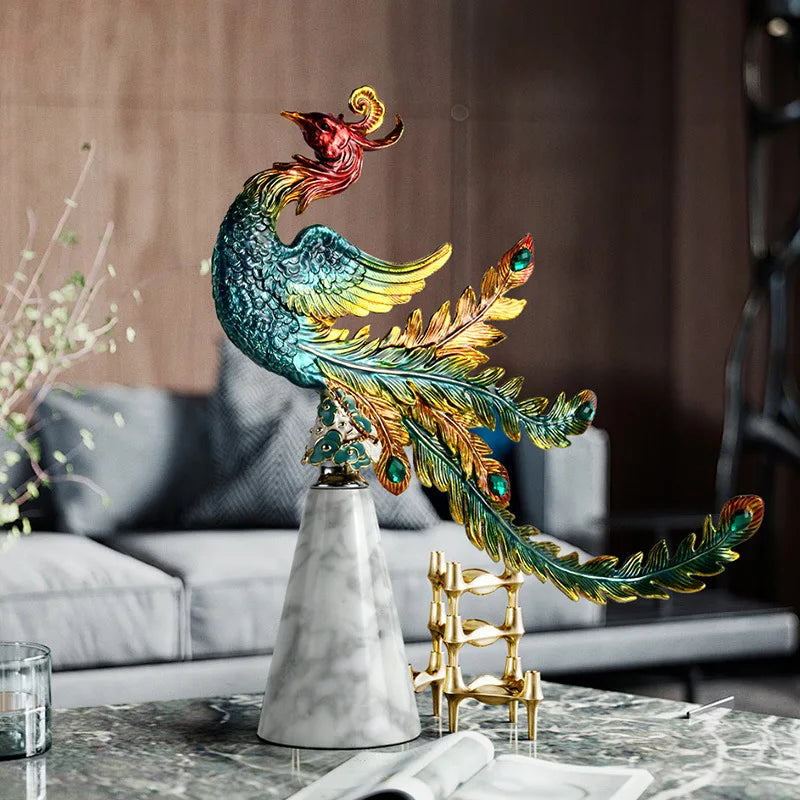 Afralia™ Chinese Dragon Phoenix Decor for Wine Cabinet Porch Study, Modern Home Gift