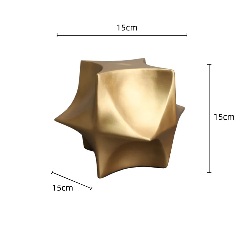 Geometric Gold Star Square Decor by Afralia™ for Stylish Home Accents