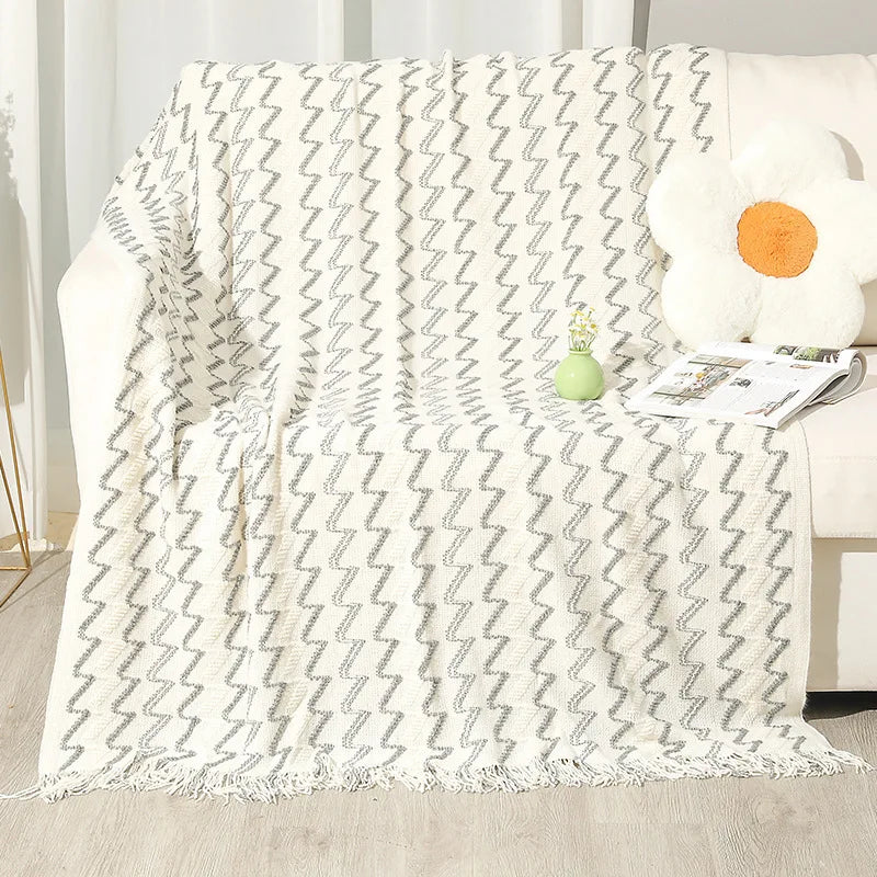 Afralia™ Wave Knit Blanket - Multi-Purpose Travel & Nap Shawl