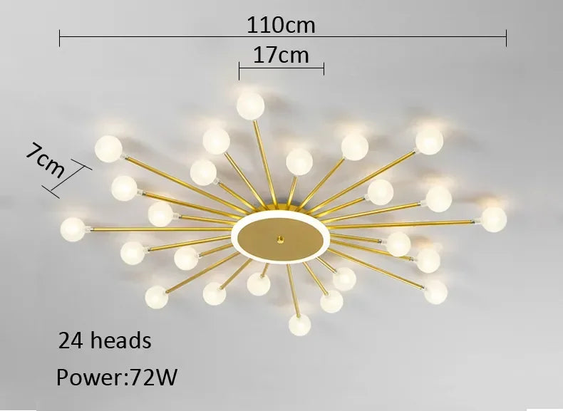 Afralia™ Glass Ceiling Chandelier LED Light Fixture for Living Room Bedroom Kitchen