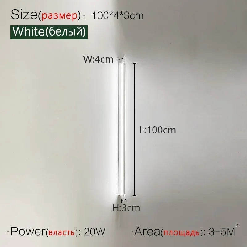 Afralia™ Modern Long Wall Lamp for Living Room Staircase Bedroom Bedside Light
