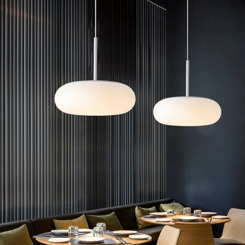 Afralia™ Itka Pendant Lamp - Minimalist White Lamp Shade for Dining Table, Bedroom, Kitchen