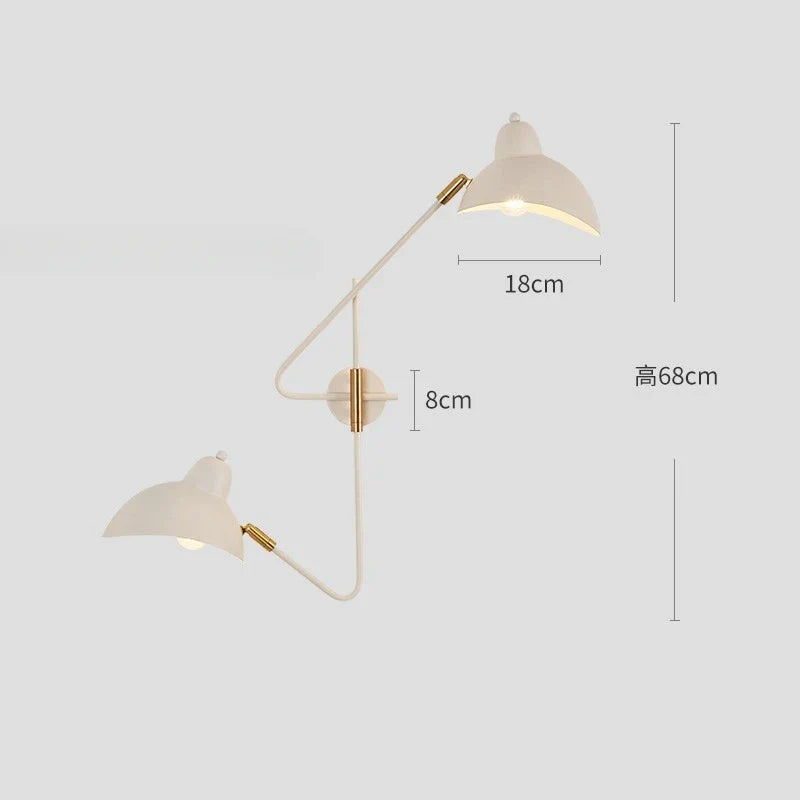 Afralia™ Copper LED Wall Lamp Double Head Rotatable for Living Room Bedroom