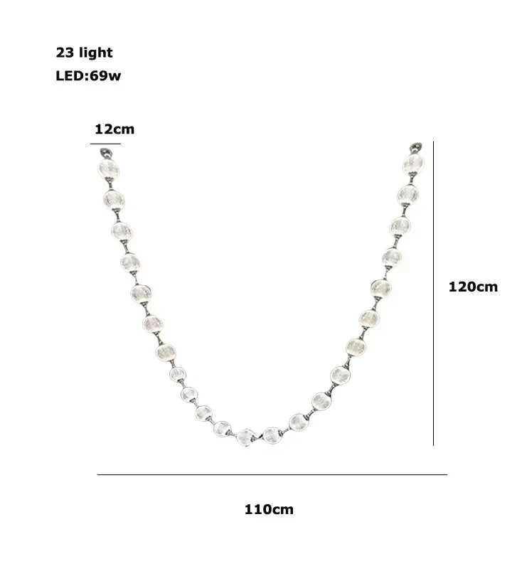 Afralia™ Pearl Necklace LED Pendant Light for 6m Staircase