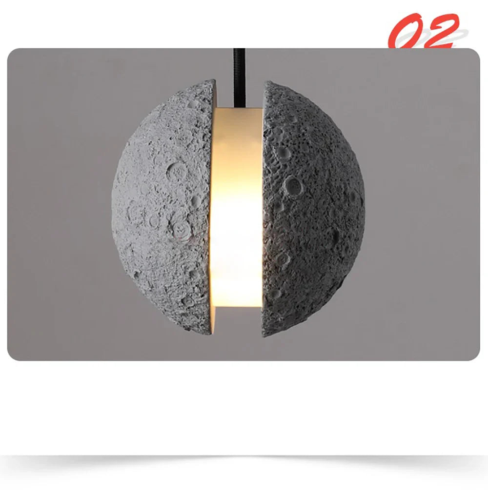 Afralia™ Industrial Cement Pendant Lights - Retro Moon Star Chandelier Fixture
