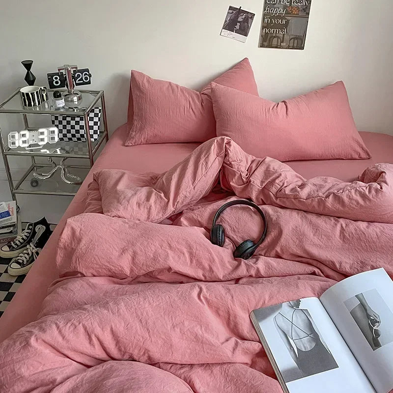 Afralia™ Cotton Bedding Set with Comforter Cover, Sheet, and Pillowcase Set