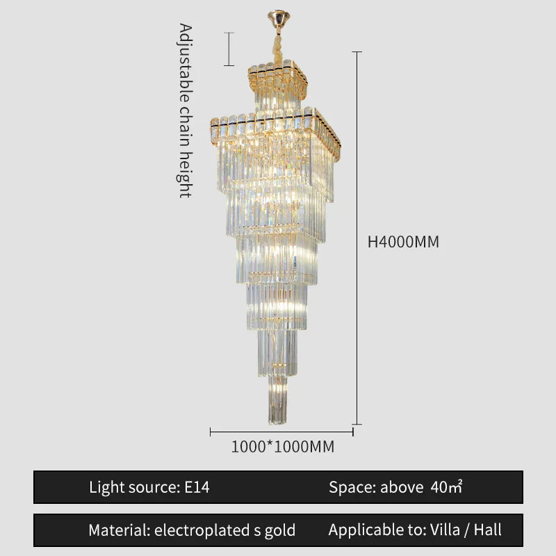 Afralia™ Nordic Duplex Villa Crystal Chandelier for Luxury Spaces