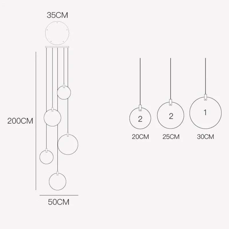 Afralia™ Staircase Chandeliers: Modern LED Pendant Lights for Living Room Décor