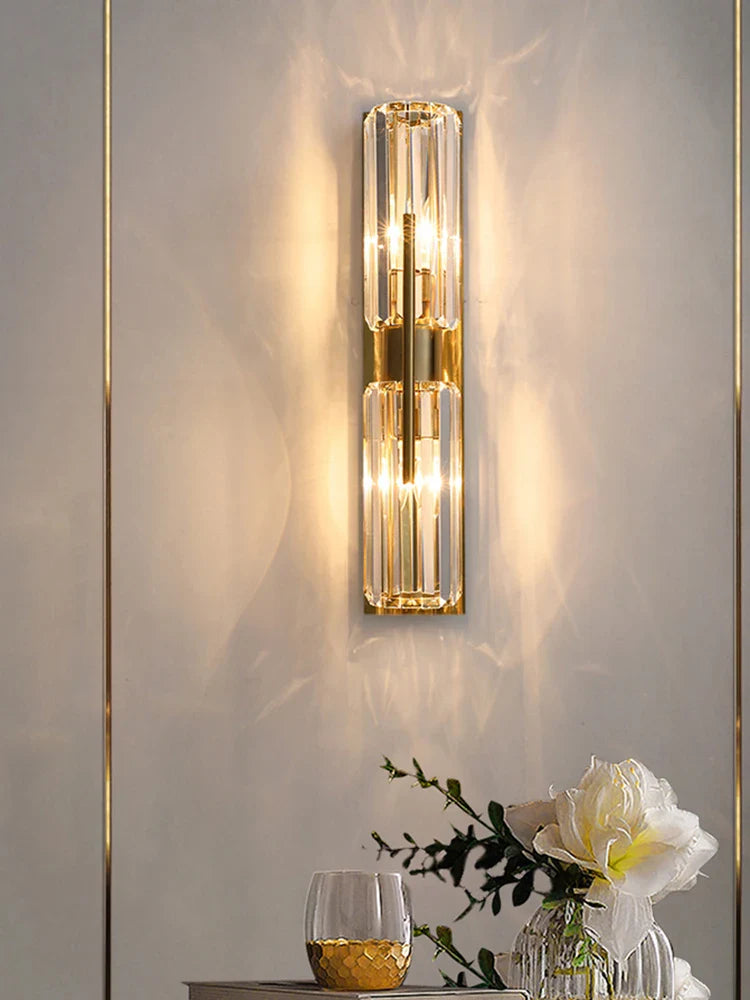 Afralia™ Crystal Wall Light: Minimalist Bedside Loft Wall Sconce for Living Room
