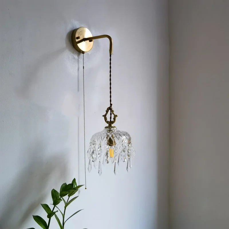 Afralia™ Crystal Glass LED Wall Sconce - Luxury French Stair Light for Home Decor