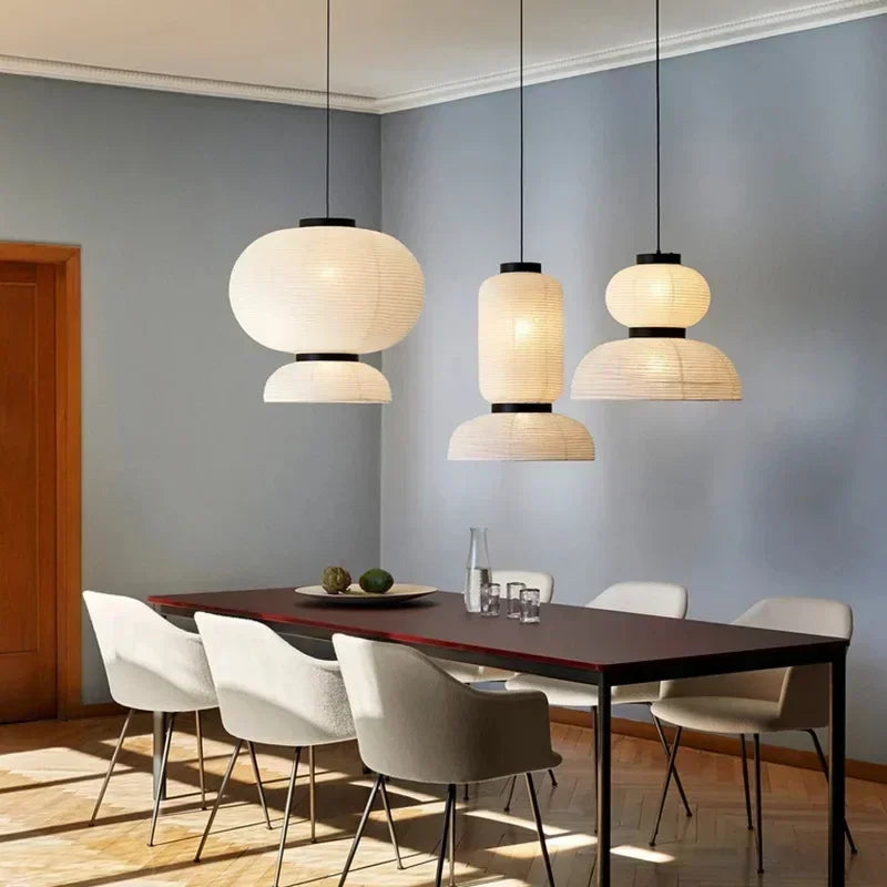 Afralia™ Japanese Paper Pendant Lights Dining Room Chandelier